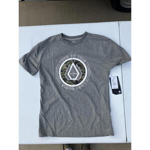 Rare Volcom Boys Big Teen XL 16 T-shirt New Gray Camo Spring Surf